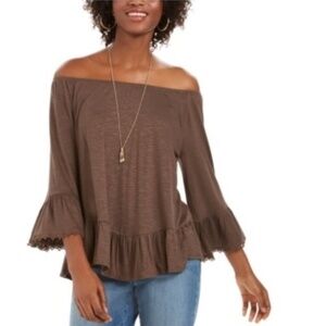 Style & Co Off-The-Shoulder Bell-Sleeve Top